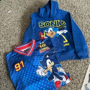 Sonic the Hedgehog Blue Hoodie and T-Shirt Set